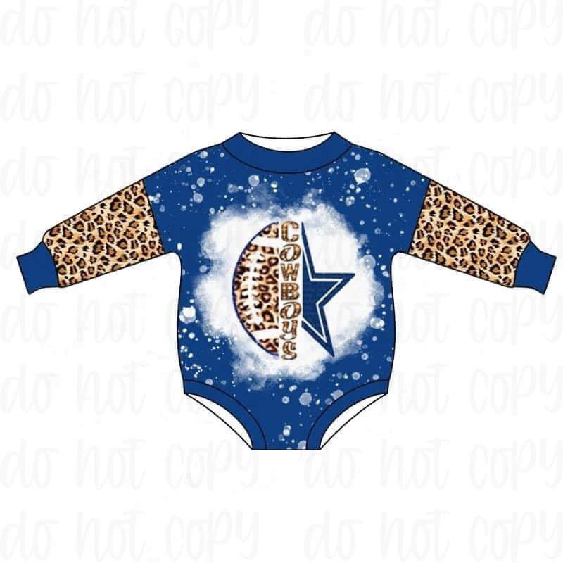 Deadline 10.07 Custom Style No MOQ Cowboys Blue Baby Bubble Romper – Amy yu  garments wholesale