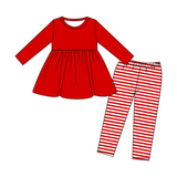 Preorder 10.01 MOQ 5 pcs GLP2864 Red Stripe Girls Set