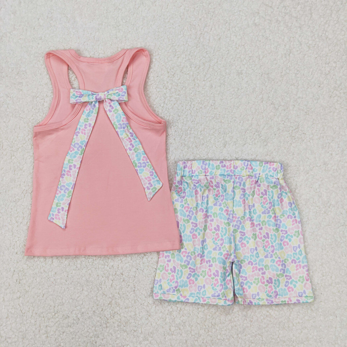 Girls Pink Animal Graphic Short Sleeve Top With Elasticated Shorts Sets main image 0