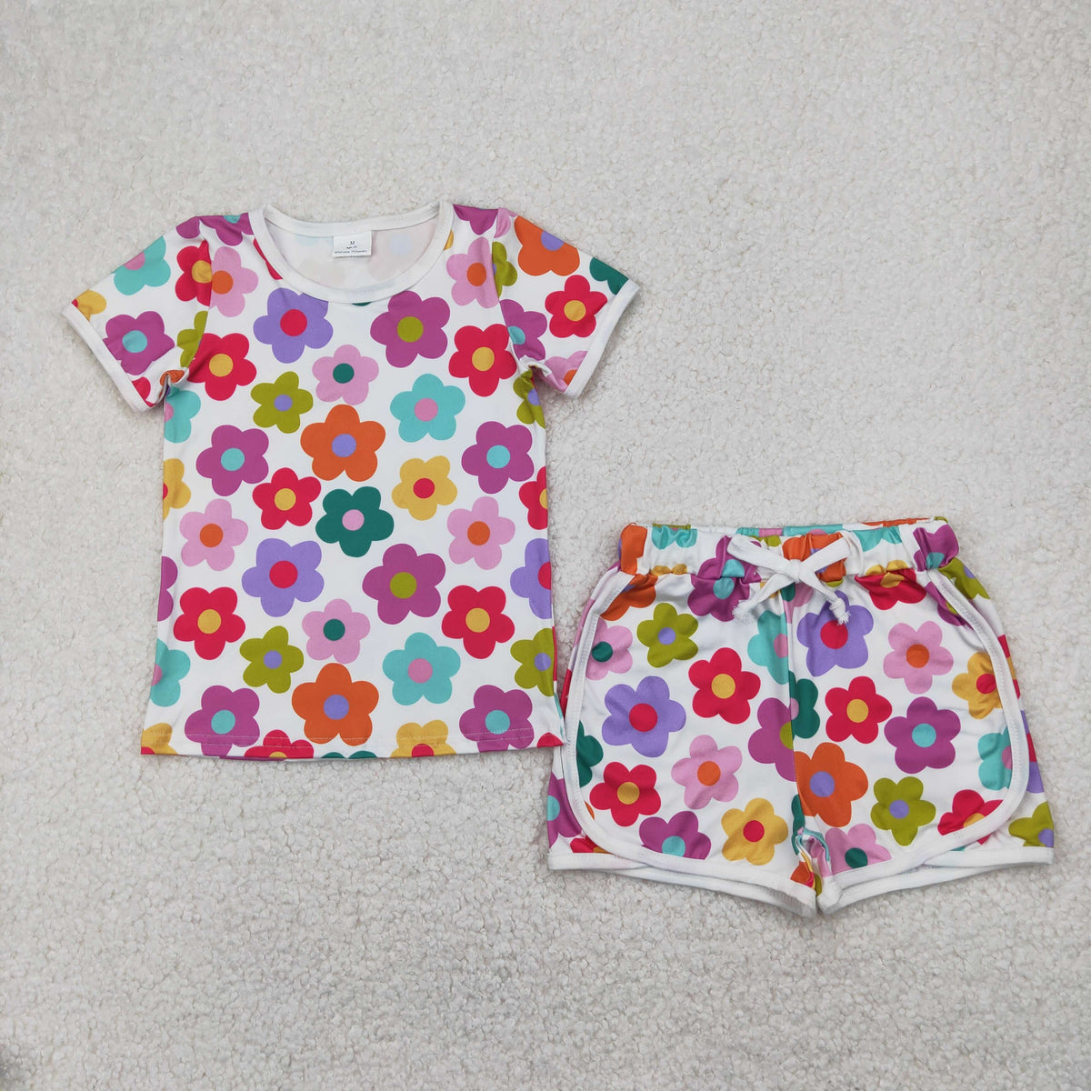 AURA SHORTS SET / BLACK GREEN FLOWERED