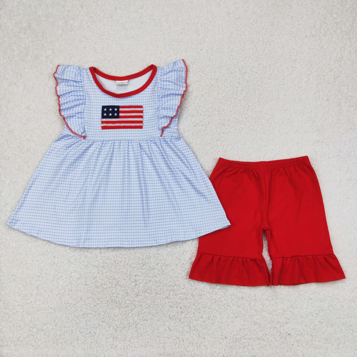 Anna-Kaci Women's Mid Rise July 4th USA Flag Star Stripes Sparkly Sequin Shorts