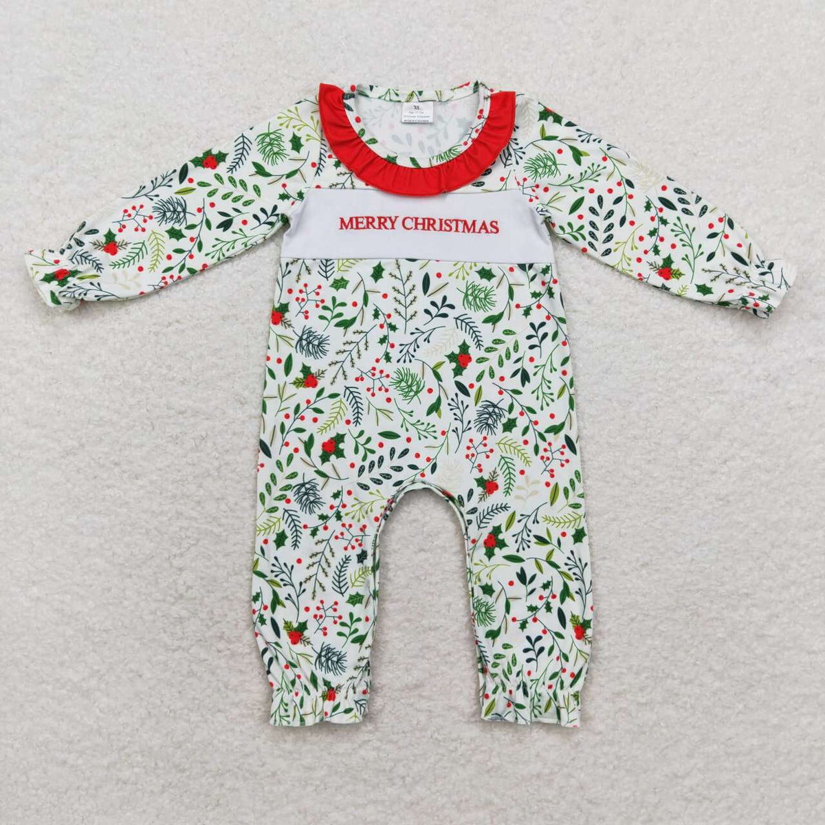 Mimi Miya Enchanted Baby Floral Applique Romper - White