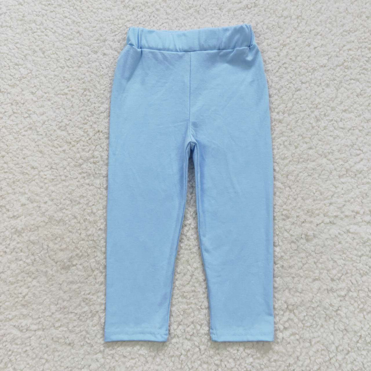 Girls Sky Blue Cotton Leggings