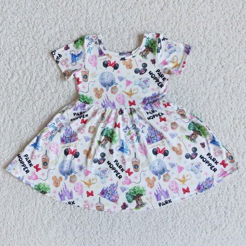 SALE PARK HOPPER mouse Cartoon Cute Baby Short Sleeves Girl's dress