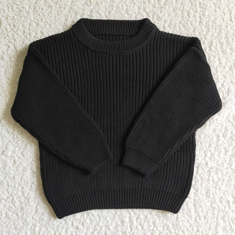 GT0029 Good Quality Winter Fashion Cute Black Kid's Knit Sweater