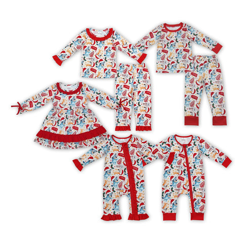 Cartoon Christmas Family Pajamas Sibling Matching Clothes