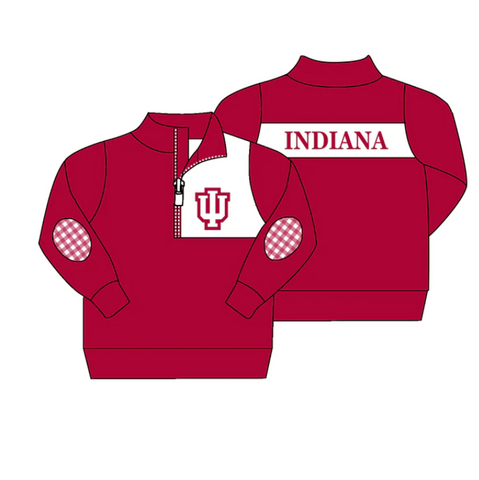 MOQ 8 pcs Custom Style INDIANA Pullover Ziper Shirt Top Boy
