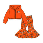 MOQ 8 pcs Custom style BENGALS Tiger 2 pcs Girl's Coat set