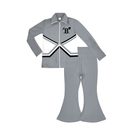 MOQ 5 pcs Custom style Team Blue Yoga B Gray Girl's Coat set