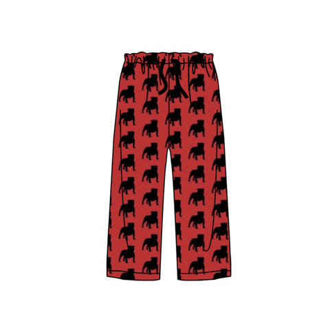 MOQ 8 pcs Custom Style Dog Red Black Adult's Pants