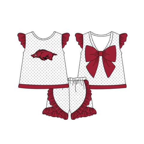 MOQ 8 pcs Custom Style Arkansas Girl Shorts Set