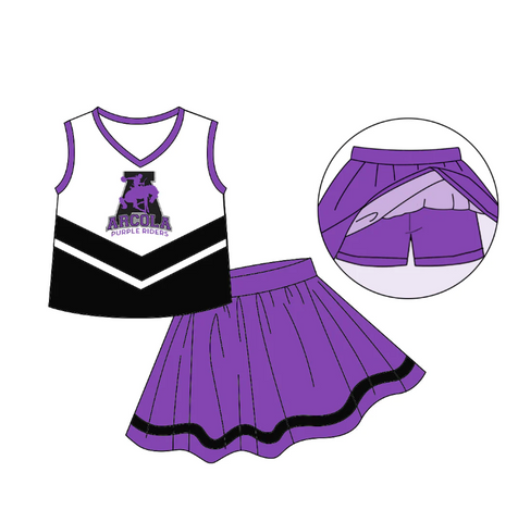 MOQ 8 pcs Custom Style University team ARCOLA Cheer Girl Skirt Outfits