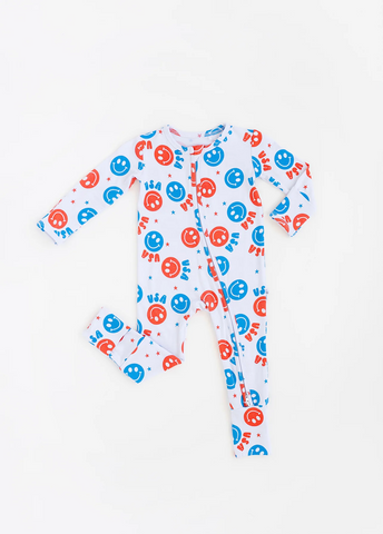 MOQ 3 pcs Custom Style USA Baby zip romper