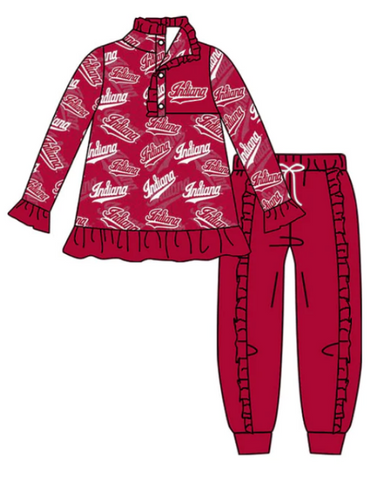 MOQ 8 pcs Custom style INDIANA Girl Pullover Set