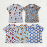Summer Ball Game Baseball Kids Boys Polo Shirt Top Matching Clothes