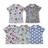 Summer Ball Game Baseball Kids Boys Polo Shirt Top Matching Clothes