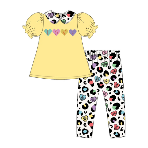 Preorder 12.22 GSPO1806 LOVE Yellow Leopard Girls Set