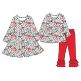 Preorder MOQ 5 pcs Each Style Christmas Coquette Bows Kids Matching Clothes