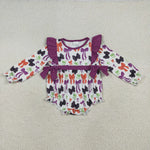 Matching Baby girls Halloween bow dress romper