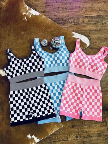 Preorder Colorful Plaid Adult Women Yoga Athletic Wear Set