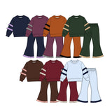 Preorder MOQ 5 pcs Each Style Solid Color Cotton Ruffles Kids Matching Clothes