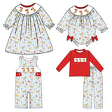 Preorder MOQ 5 pcs Each Style Valentine's Day Puppy Love Stripe Kids Matching Clothes
