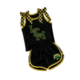 MOQ 5 pcs Custom Style School Team Plaid Bows Girls Shorts Set