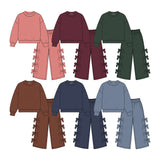 Preorder MOQ 5 pcs Each Style Solid Color Cotton Bows Kids Matching Clothes
