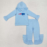 MOQ 5 pcs each style Custom Style Team Blue Hoodie Girls Set