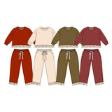 Preorder MOQ 5 Pcs Each Style Fall Solid Color Thick Cotton Sweatshirt Girls Outfits
