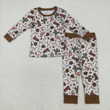 Matching Baby boys cactus cow pajamas clothing