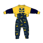 MOQ 8 PCS Custom style #6 MICHIGAN ny Football Team Jumpsuit 2 pcs Girl's set