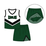 MOQ 8 pcs Custom Style EAGLES Sports Team Girl Skirt Set
