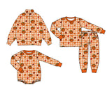 Preorder MOQ 5 pcs Each Style Fall Pumpkin Kids Matching Clothes