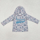 MOQ 5 pcs Each Custom Style School Team Camo Boys Men's Hoodie Pullover