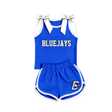 MOQ 5 pcs Custom Style Team Mascot Bows Girls Shorts Set