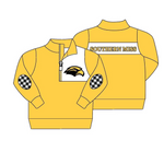 MOQ 8 pcs Custom Style SOUTHERN MISS Print Pullover Ziper Shirt Top Boy