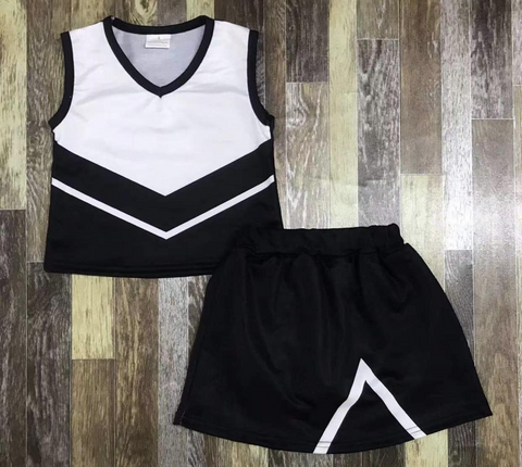 MOQ 5 pcs Custom Style Cheer Black Girl Skirt Set