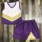 Deadline 12.22 Custom Style No MOQ Cheer Purple Yellow Girl Skirt Set