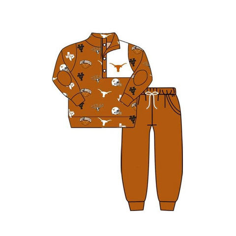MOQ 8 pcs Custom style TEXAS Boy Pullover Set