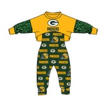 MOQ 8 PCS Custom style #7 PACKERS Football Team Jumpsuit 2 pcs Girl's set