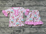 GSSO0950 Dog Pink Girls Shorts Pajamas Set