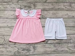 GSSO1064 Pink Cotton Girls Shorts Set