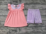 GSSO1066 Pink Cotton Girls Shorts Set
