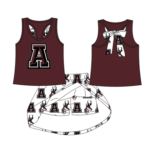 MOQ 8 pcs Custom Style Abernathy Team Cheer Girls Skorts Set