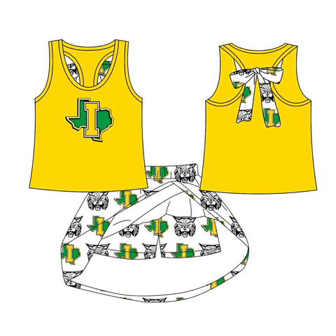 MOQ 8 pcs Custom Style I'dalou Team Cheer Girls Skorts Set