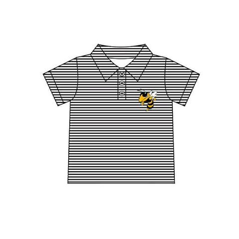 MOQ 8 pcs Custom Style Bee Stripe Team Boy Polo Shirt Top