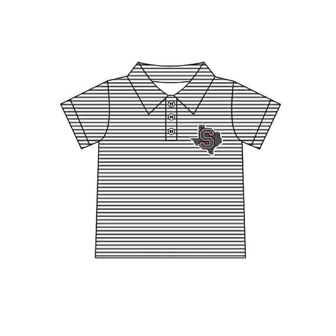 MOQ 8 pcs Custom Style S Stripe Team Boy Polo Shirt Top