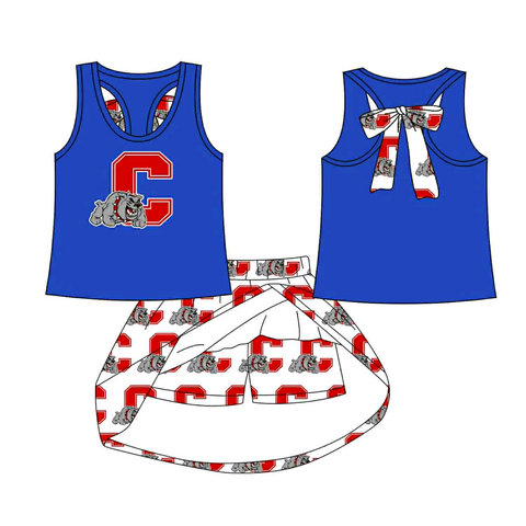 MOQ 8 pcs Custom Style COAHOMA bulldogs Team Cheer Girls Skorts Set