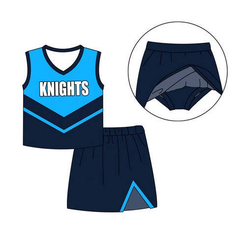 MOQ 8 pcs Custom Style KNIGHTS Team Cheer Girls Skirts Set